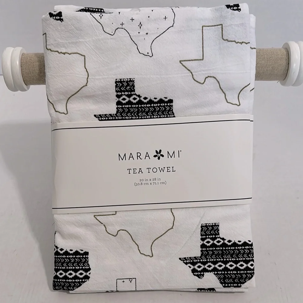 Mara Mi Texas Tea Towel - Black and White set of 2